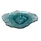 Oyster Shaped Decorative Plates Blue Iridescent Glass Coastal Serveware